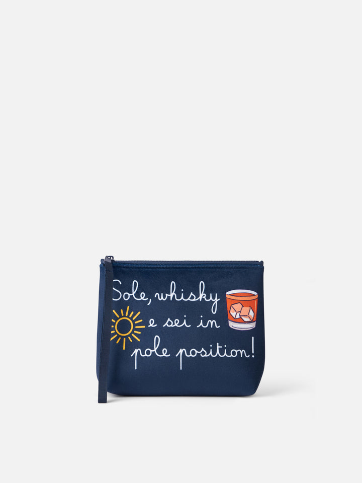 Wollige Pochette Aline mit Sole, Whisky...-Print | VACANZE DI NATALE SONDEREDITION