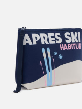 Aline Pouch in wool-effect fabric with Après ski print