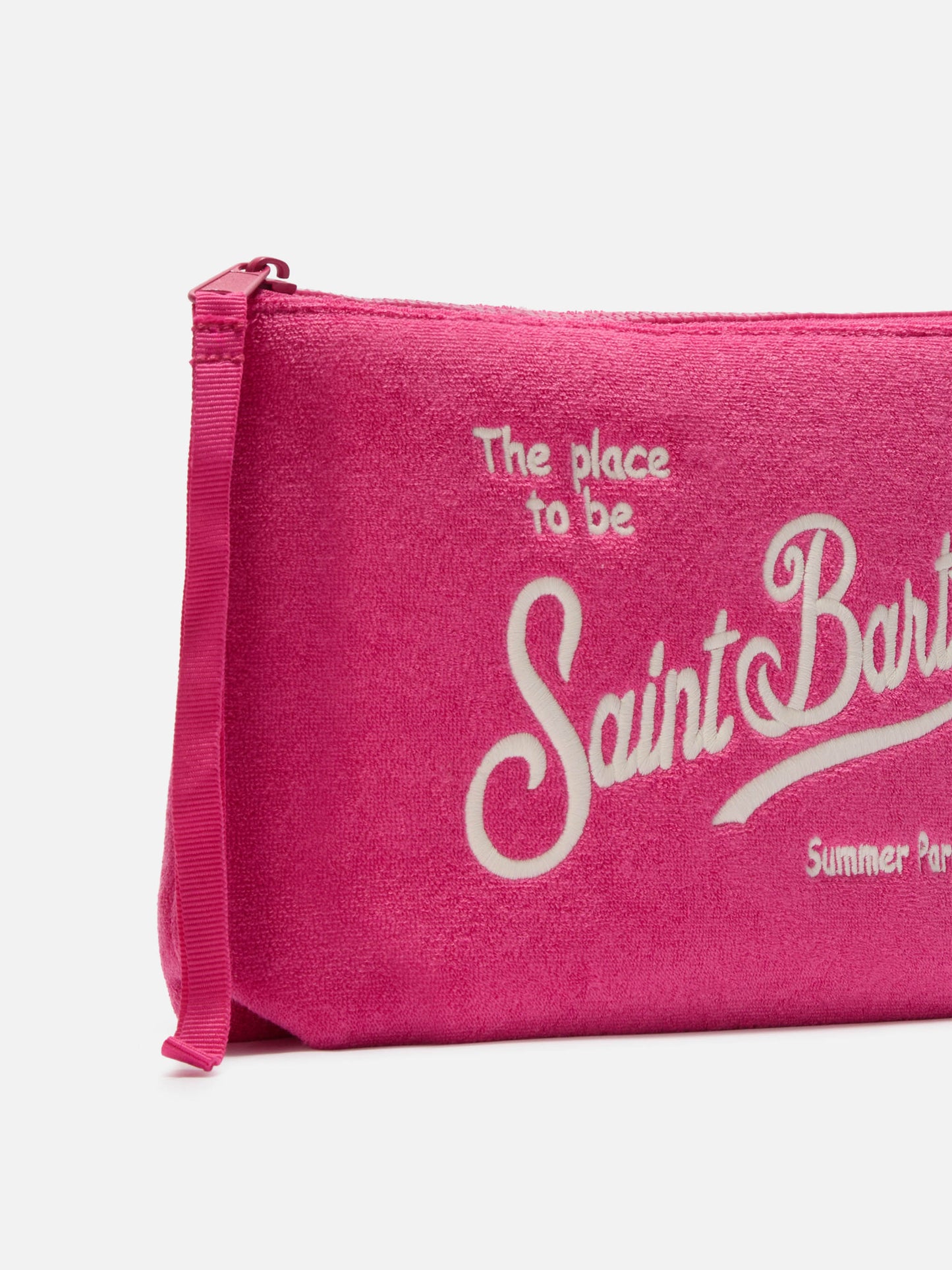 Aline Pouch in Rosa mit Frottee-Effekt