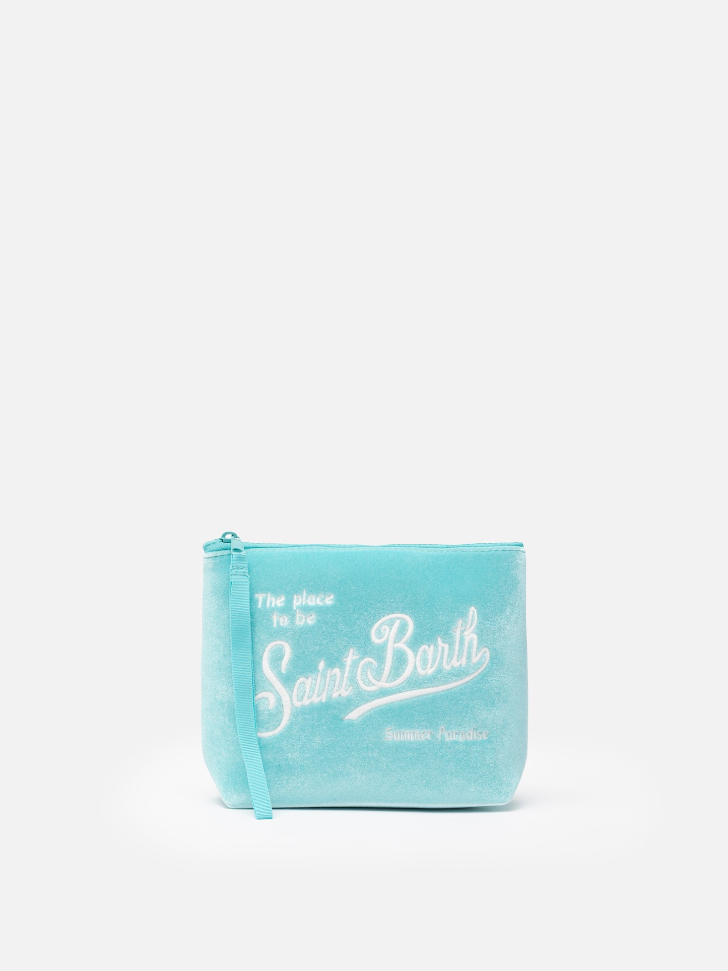 Aline water green velvet pochette