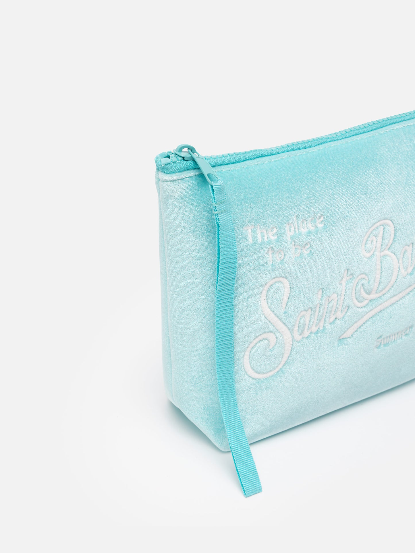 Aline water green velvet pochette