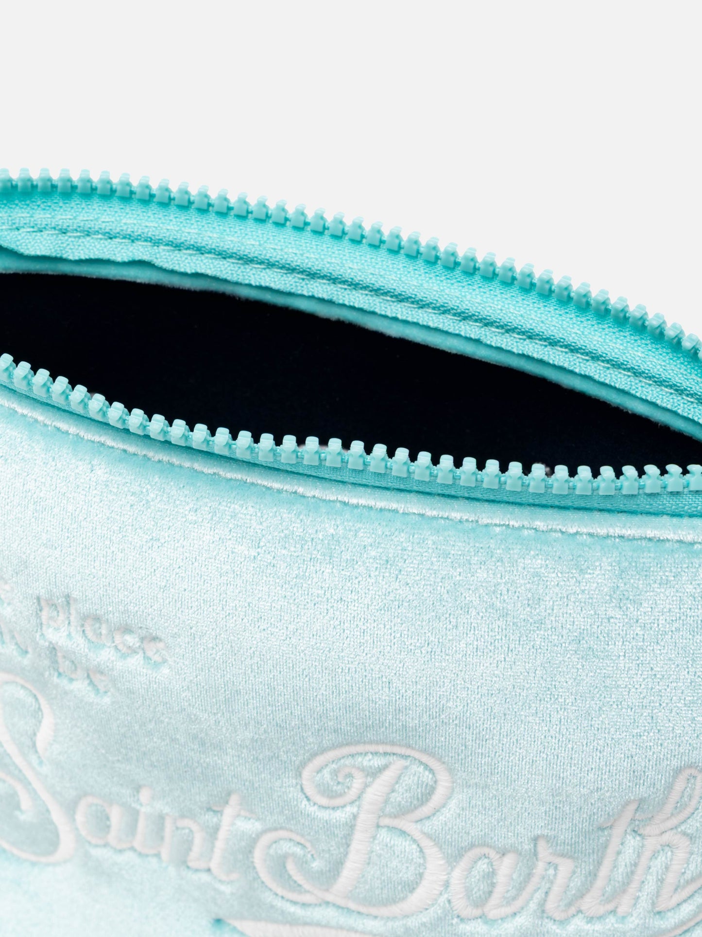 Aline water green velvet pochette