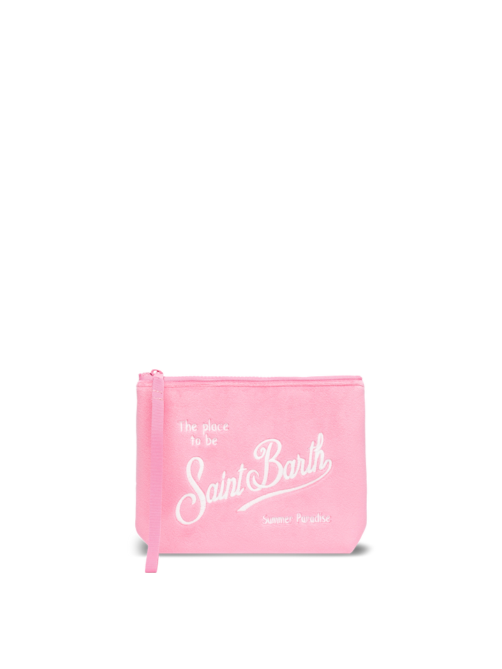 Pochette Aline in velluto rosa