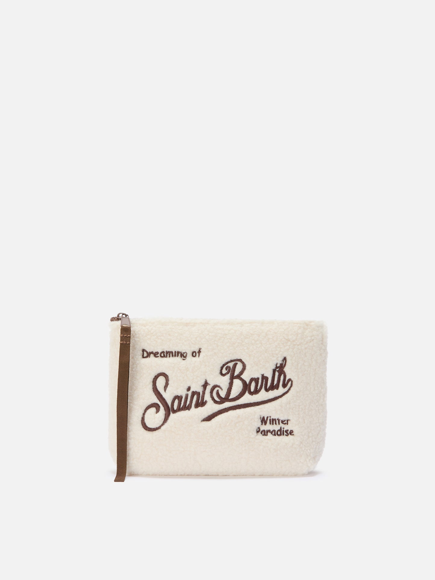 Aline Teddy Pouch in beige sherpa