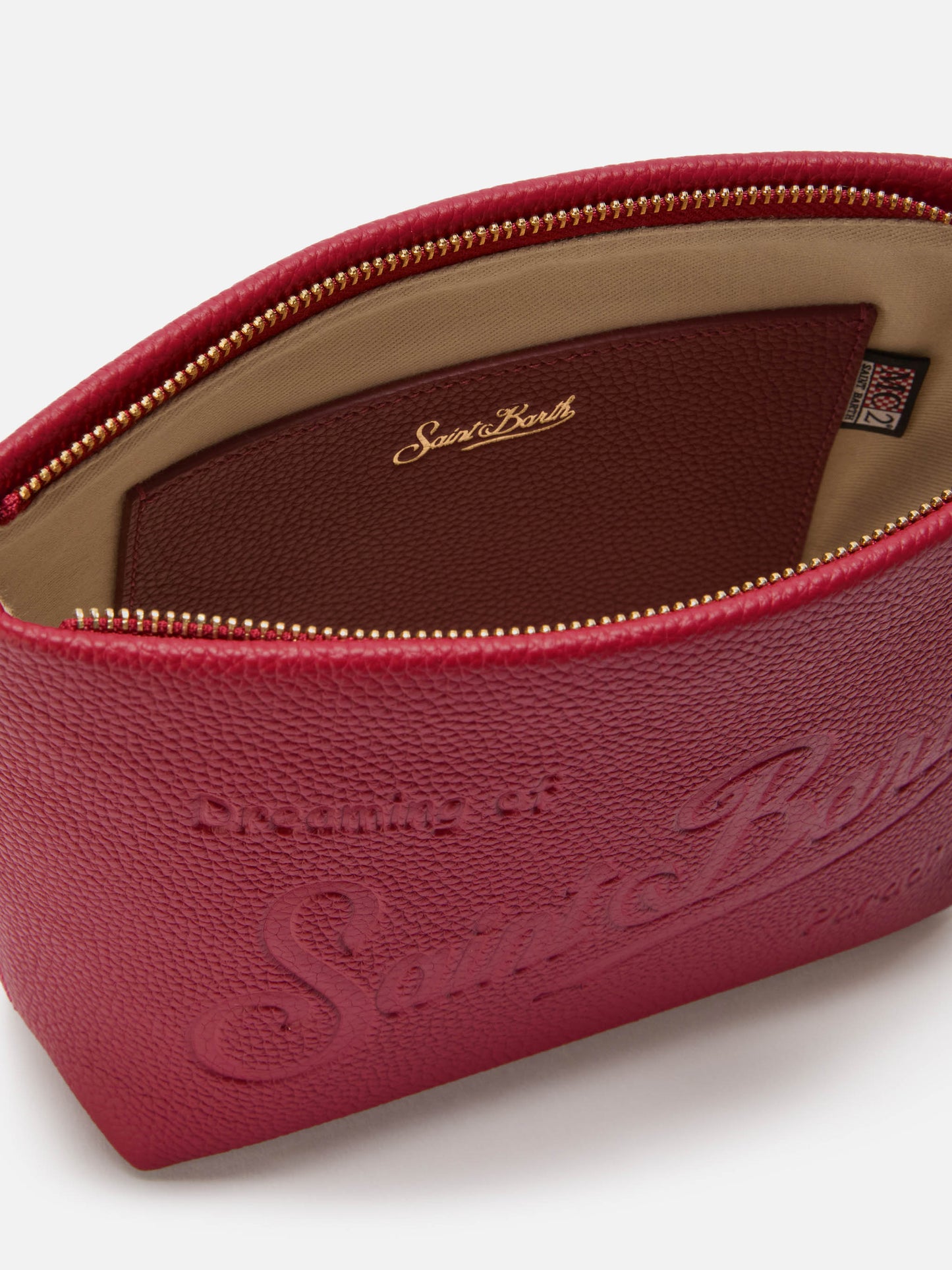 Borsa a spalla Aline Bag in pelle martellata bordeaux