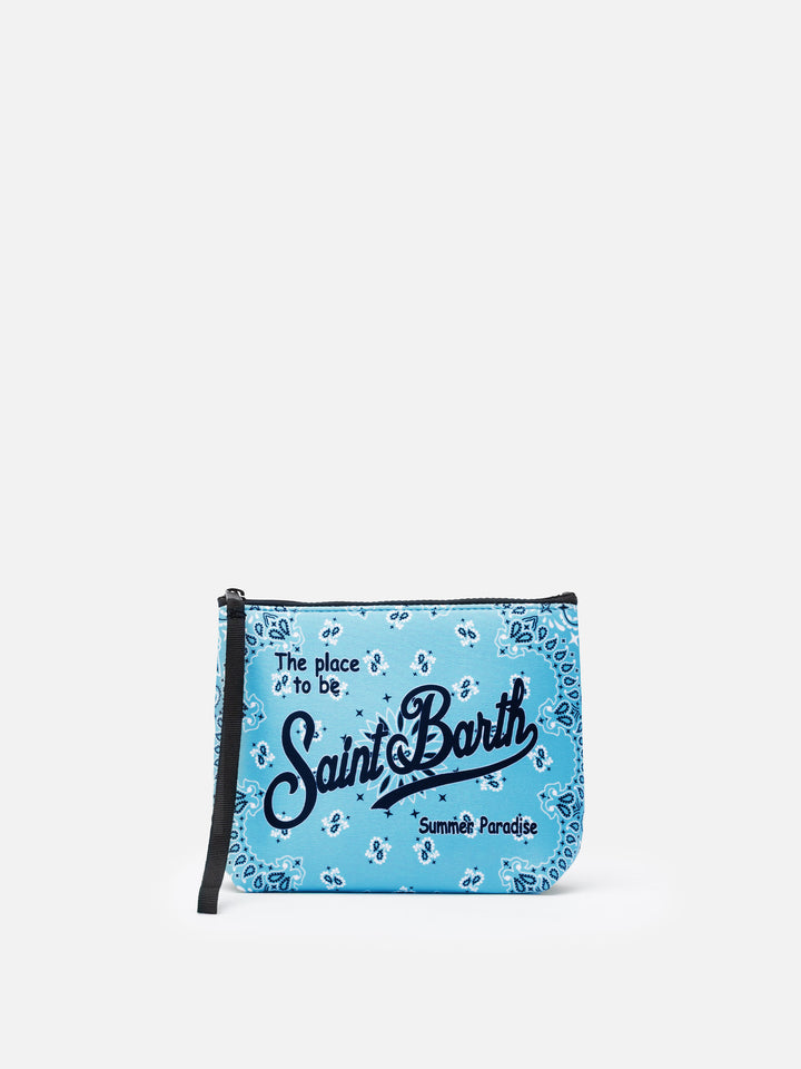 Pochette Aline in scuba con stampa bandana