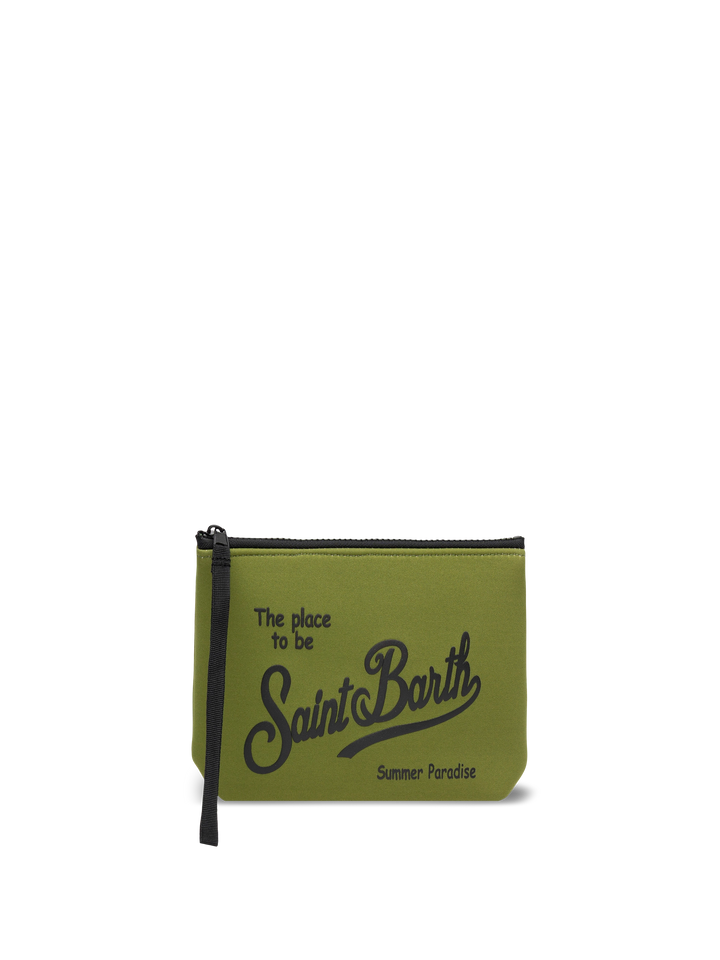 Pochette Aline in scuba verde militare