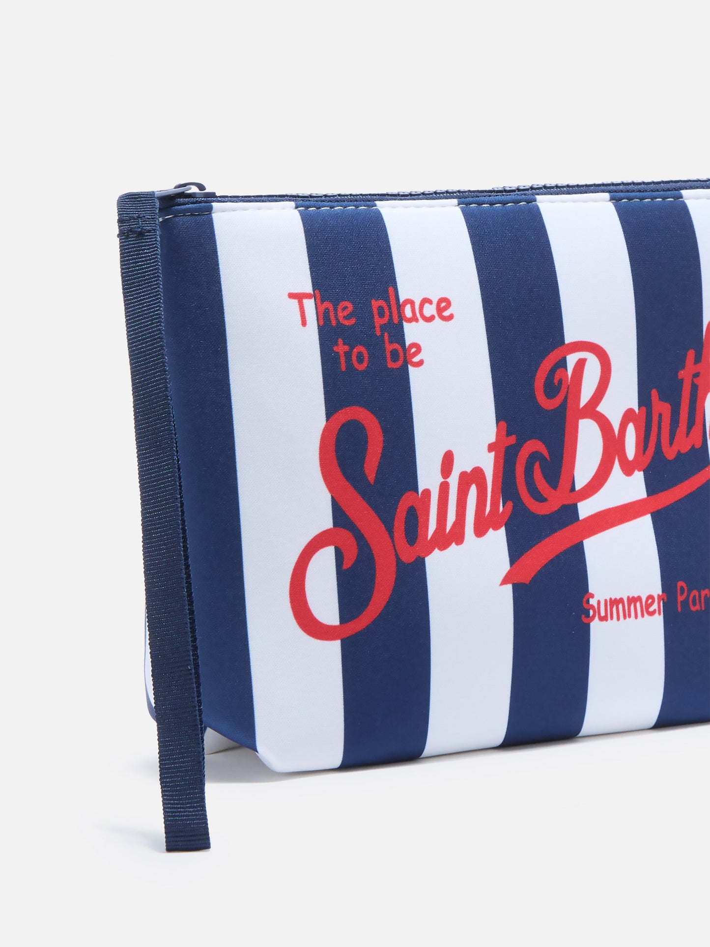 Pochette Aline in scuba a righe larghe blu