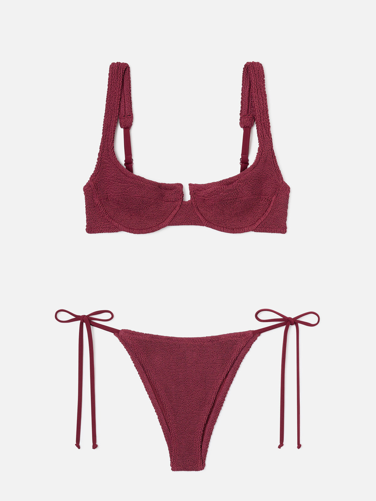 Bikini bordeaux effet froissé Amira Marielle