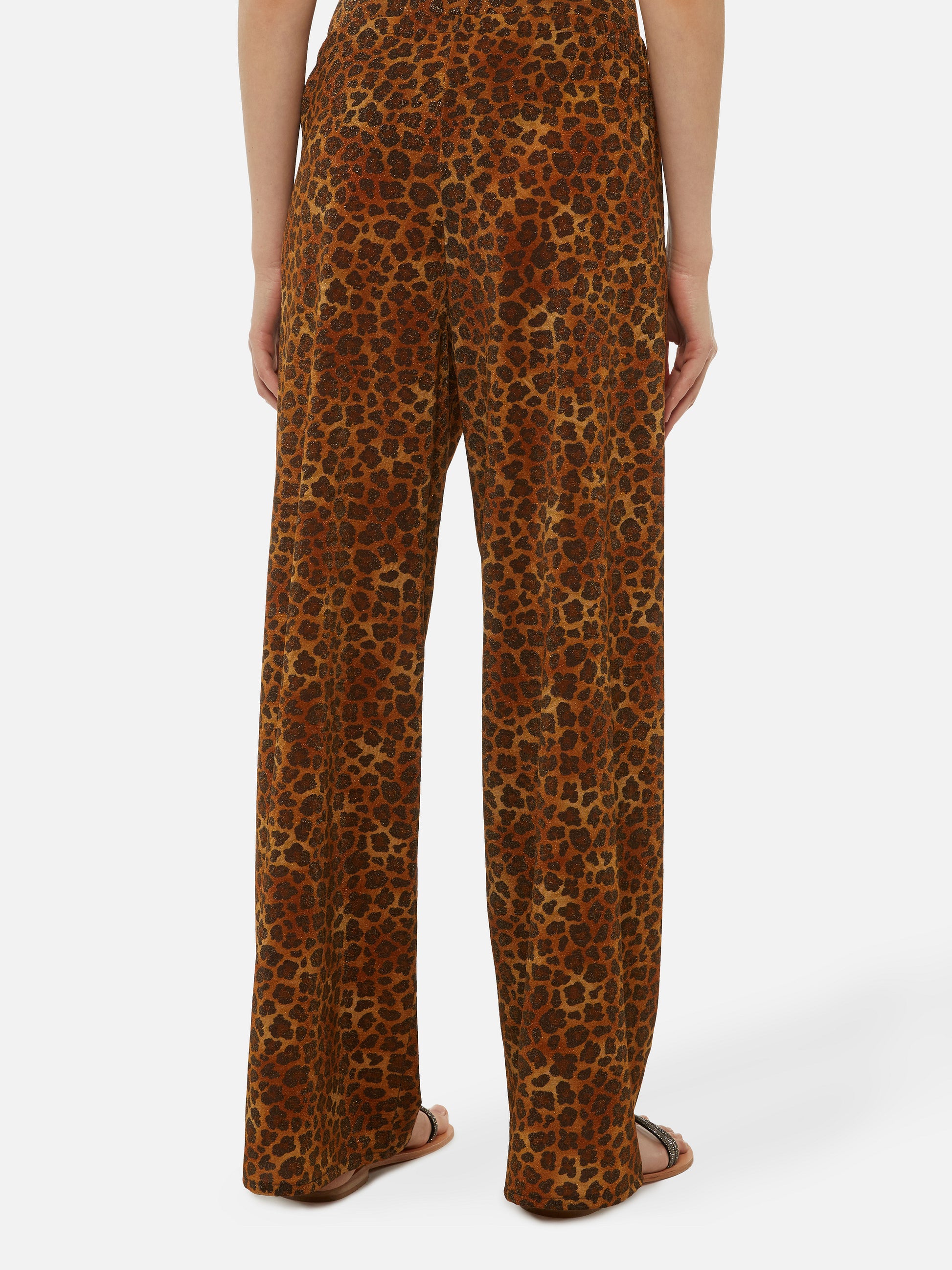 Amalia leopard lurex wide-leg trousers - MC2 Saint Barth
