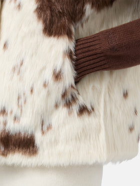 Gilet Ambre in faux fur con stampa muccata