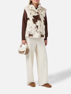 Gilet Ambre in faux fur con stampa muccata