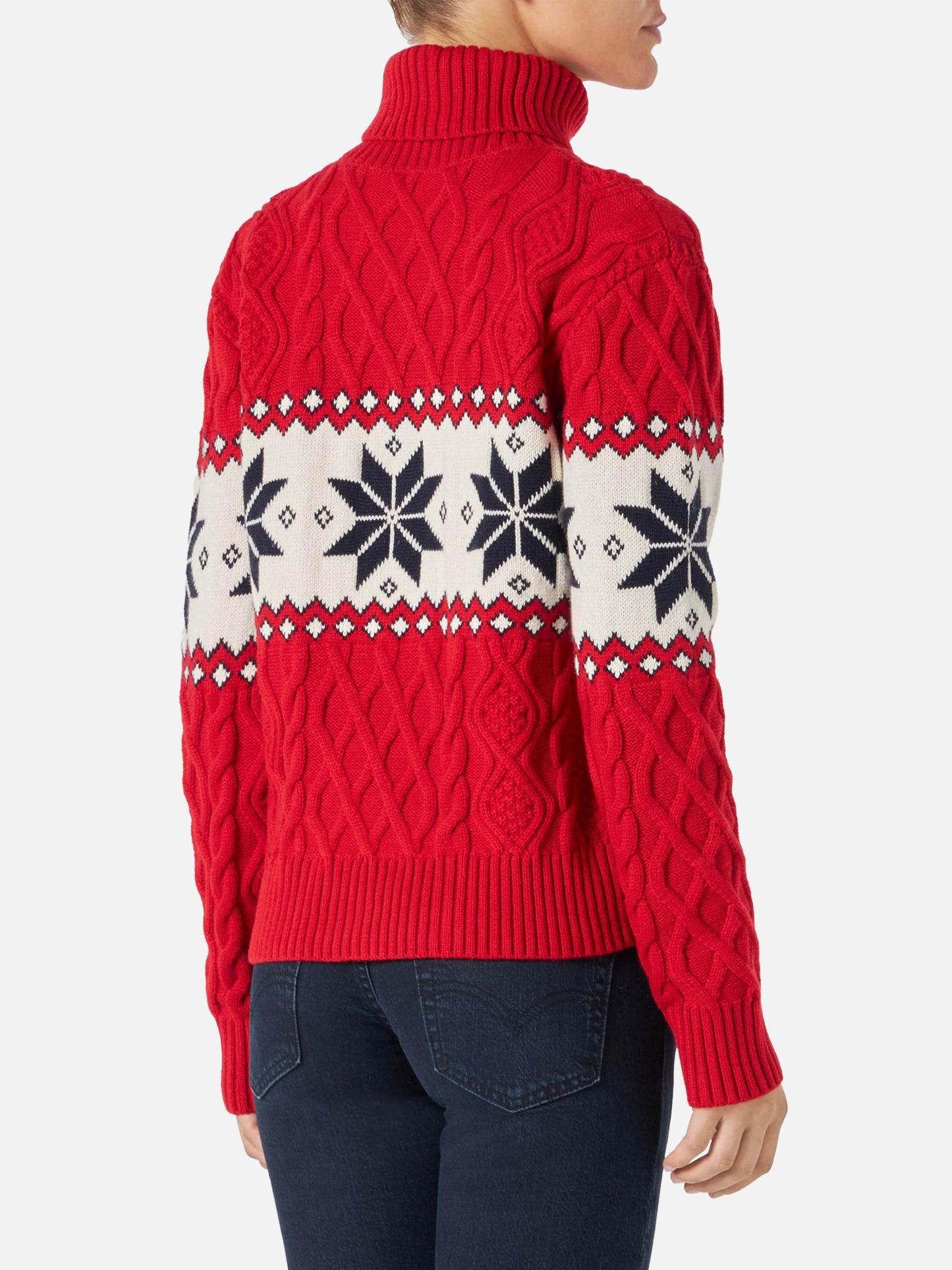 Maglione da donna mezzo dolcevita con scritta Cortina