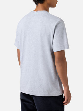 Arnott cotton T-shirt in blue with St. Barth Sport Club flock print