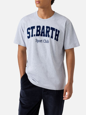 Arnott cotton T-shirt in blue with St. Barth Sport Club flock print