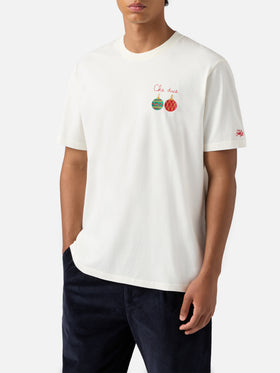 Arnott cotton T-shirt in white with Che Due… embroidery