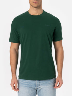 Man British green heavy cotton t-shirt Arnott with St. Barth embroidery - MC2 Saint Barth