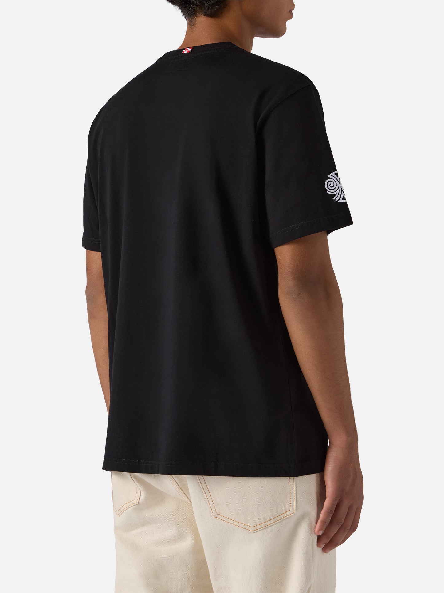 Schwarzes Arnott-Baumwoll-T-Shirt mit Nephenta-Print | NEPENTHA SPECIAL EDITION