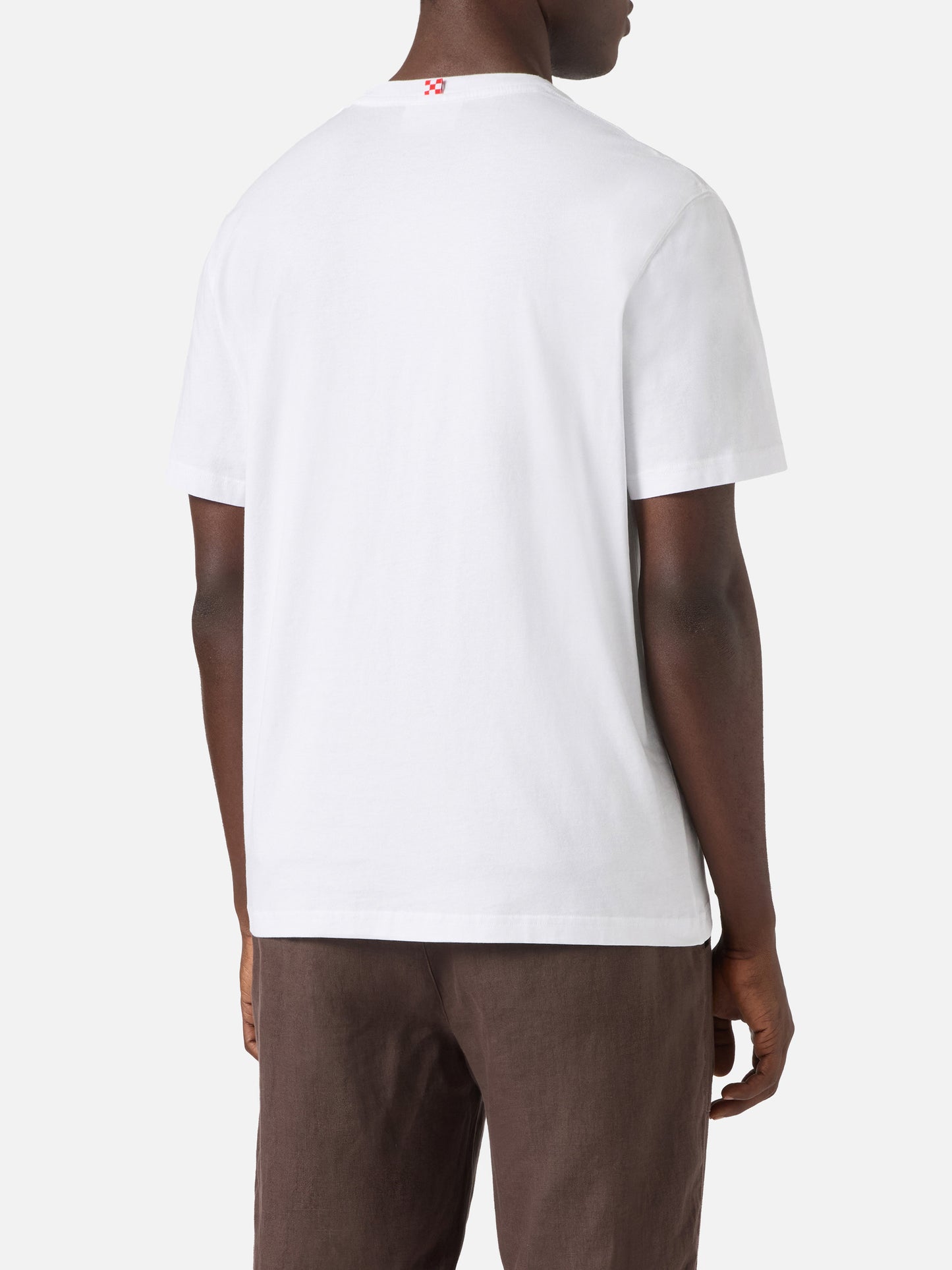 T-shirt Austin bianca con orologio e ricamo Call Me James