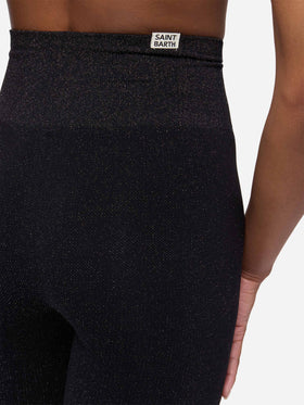 Schwarze Lurex-Leggings Avice