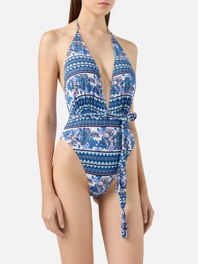 One piece swimsuit Axelle with gipsy print