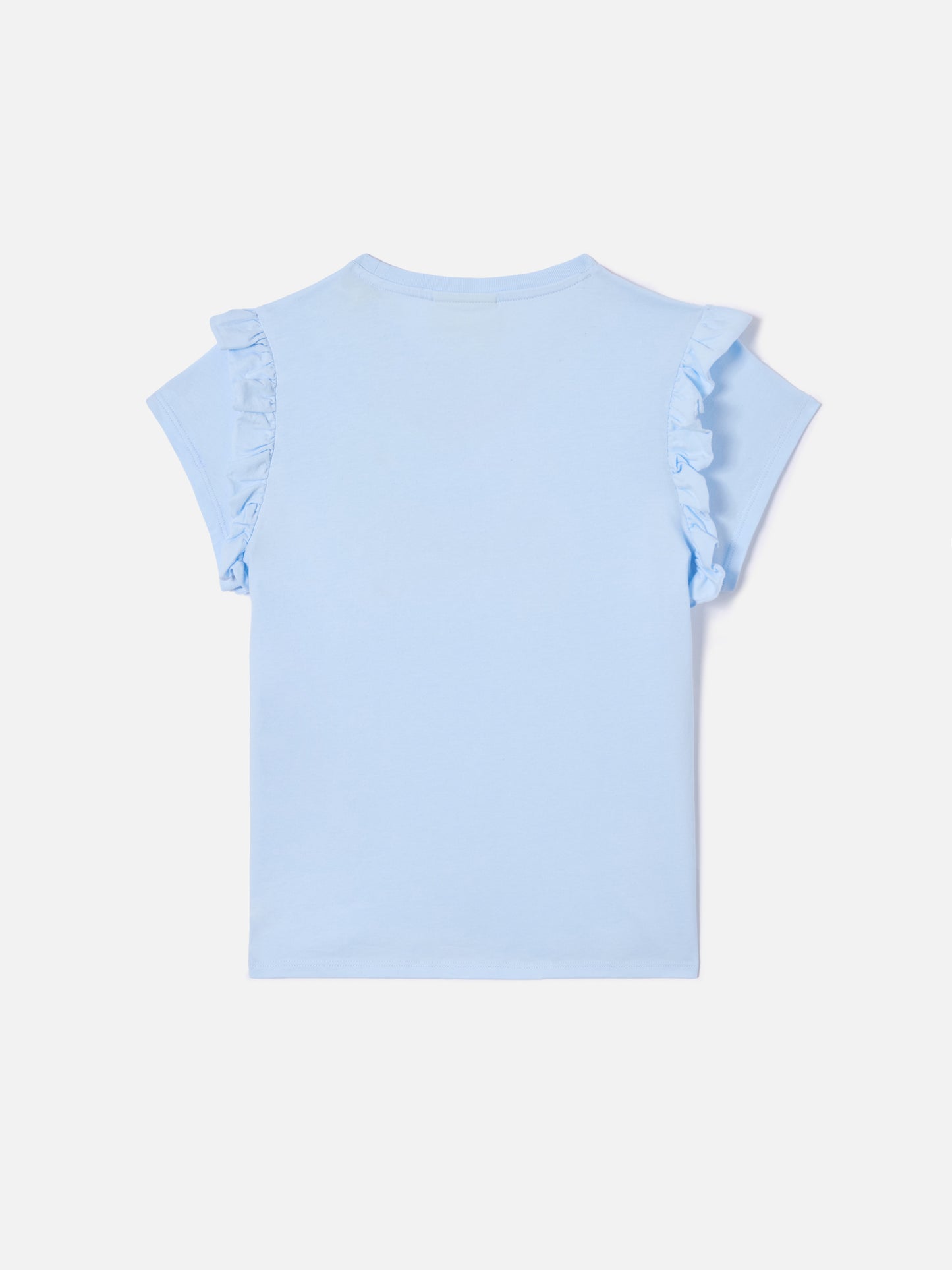 Baby-T-Shirt aus Baumwolle mit Volant und Bella e Monella-Stickerei