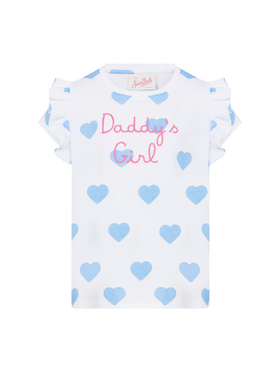 Cotton t-shirt Baby with flounce and Daddy's girl embroidery - MC2 Saint Barth