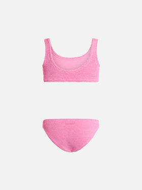 Pink crinkle classic bralette bikini Baker - MC2 Saint Barth