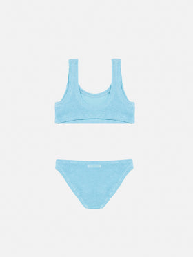 Light blue crinkle classic bralette bikini Baker - MC2 Saint Barth