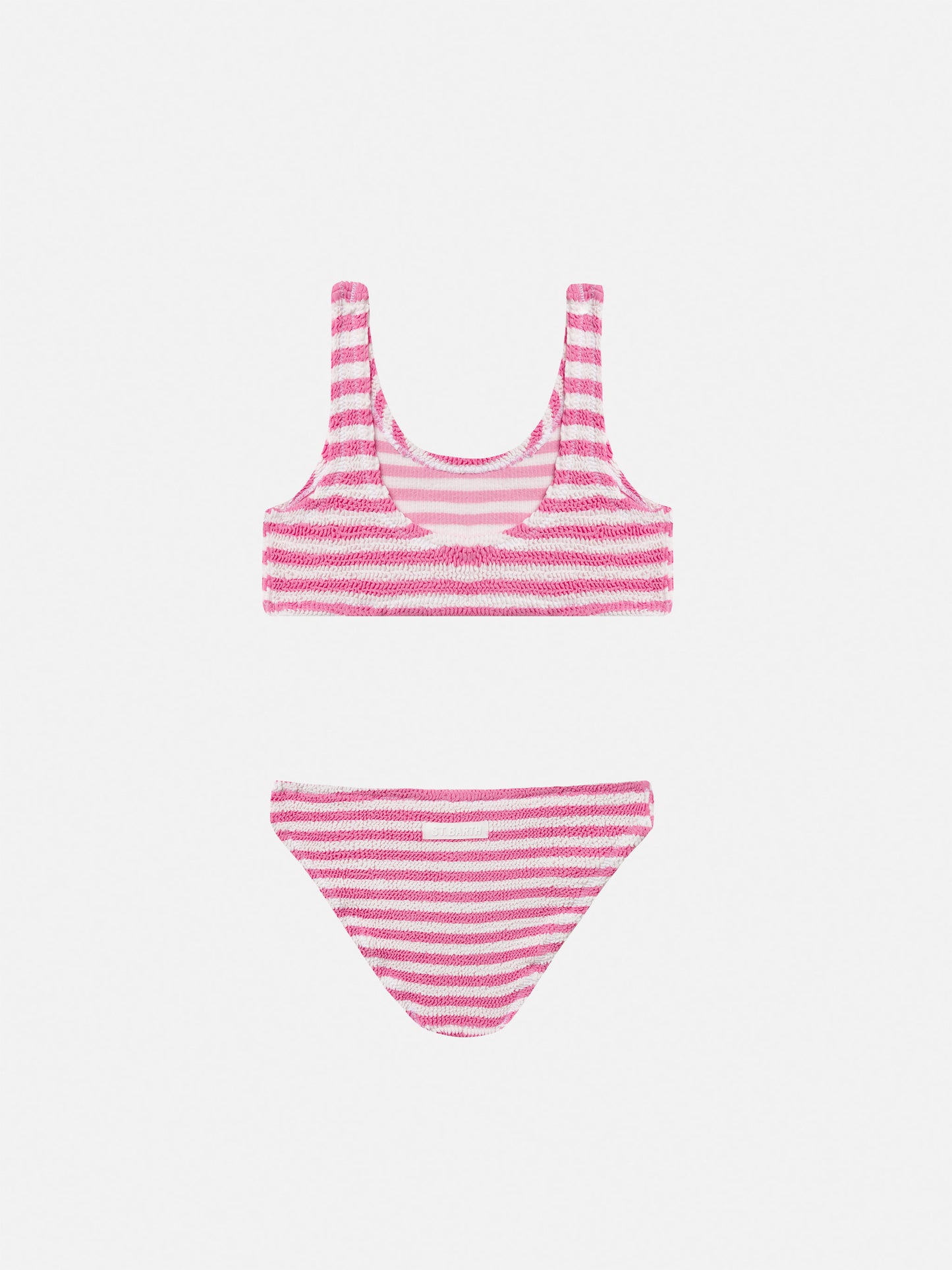 Pink striped crinkle classic bralette bikini Baker - MC2 Saint Barth