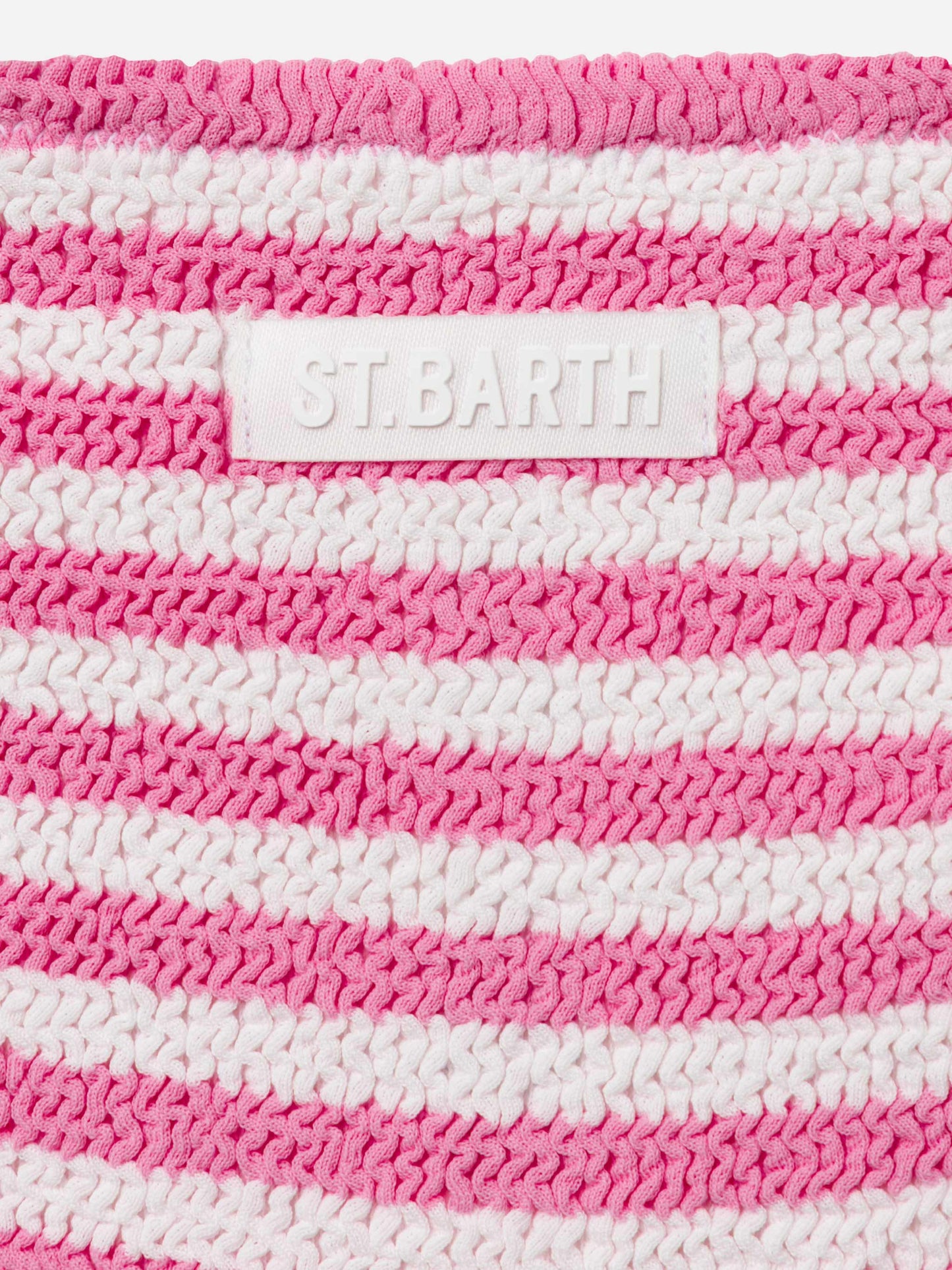 Pink striped crinkle classic bralette bikini Baker - MC2 Saint Barth