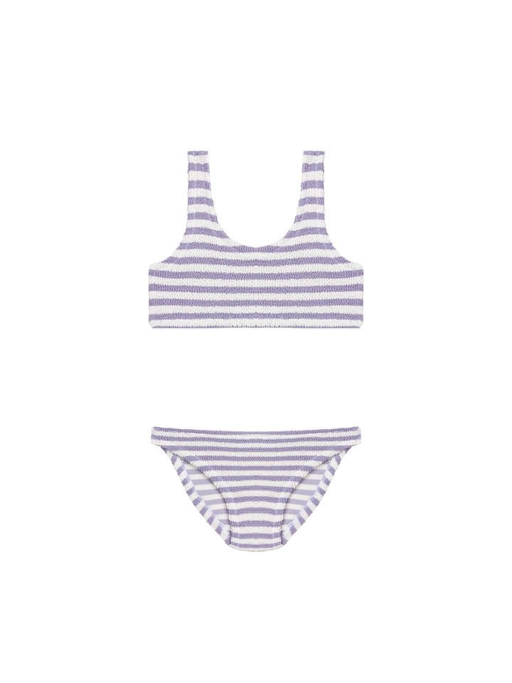 Lilac striped crinkle classic bralette bikini Baker - MC2 Saint Barth