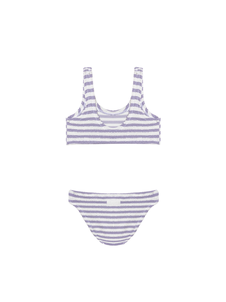 Lilac striped crinkle classic bralette bikini Baker - MC2 Saint Barth