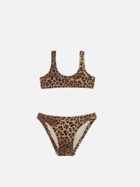 Baker – Klassischer Crinkle-Bralette-Bikini mit Animalier-Print