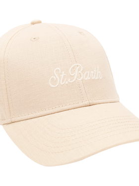 Baseball beige cotton linen cap - MC2 Saint Barth