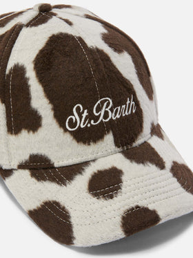 Baseball Cap Felt in cow-print wool blend