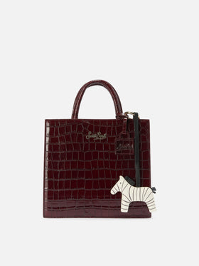 Bag Charm zebra in pelle bianca