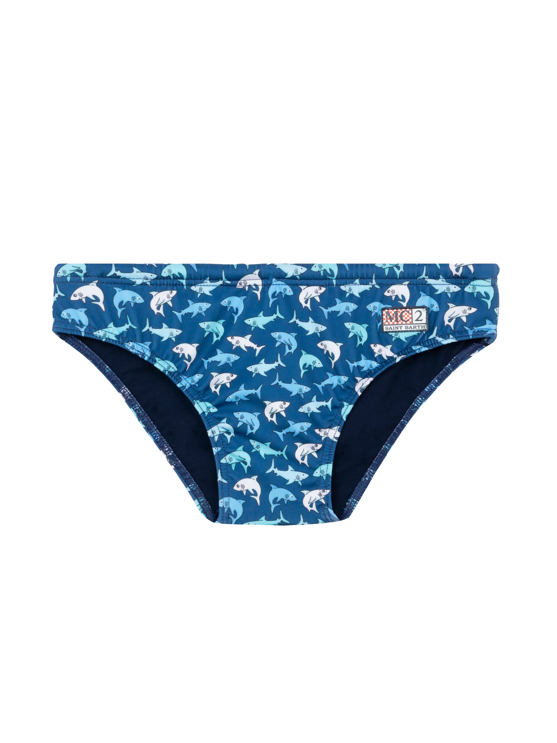 Boy swim briefs Billy with shark print - MC2 Saint Barth