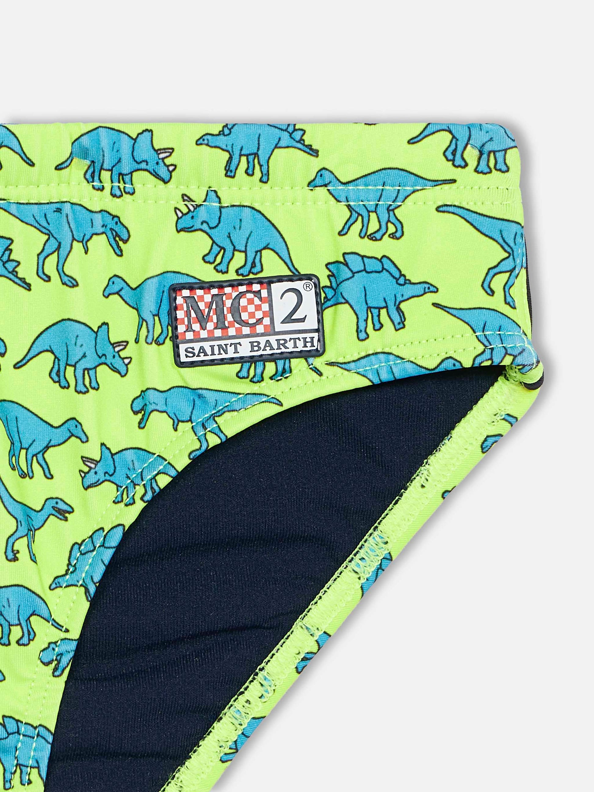 Boy swim briefs Billy with dinosaur print - MC2 Saint Barth