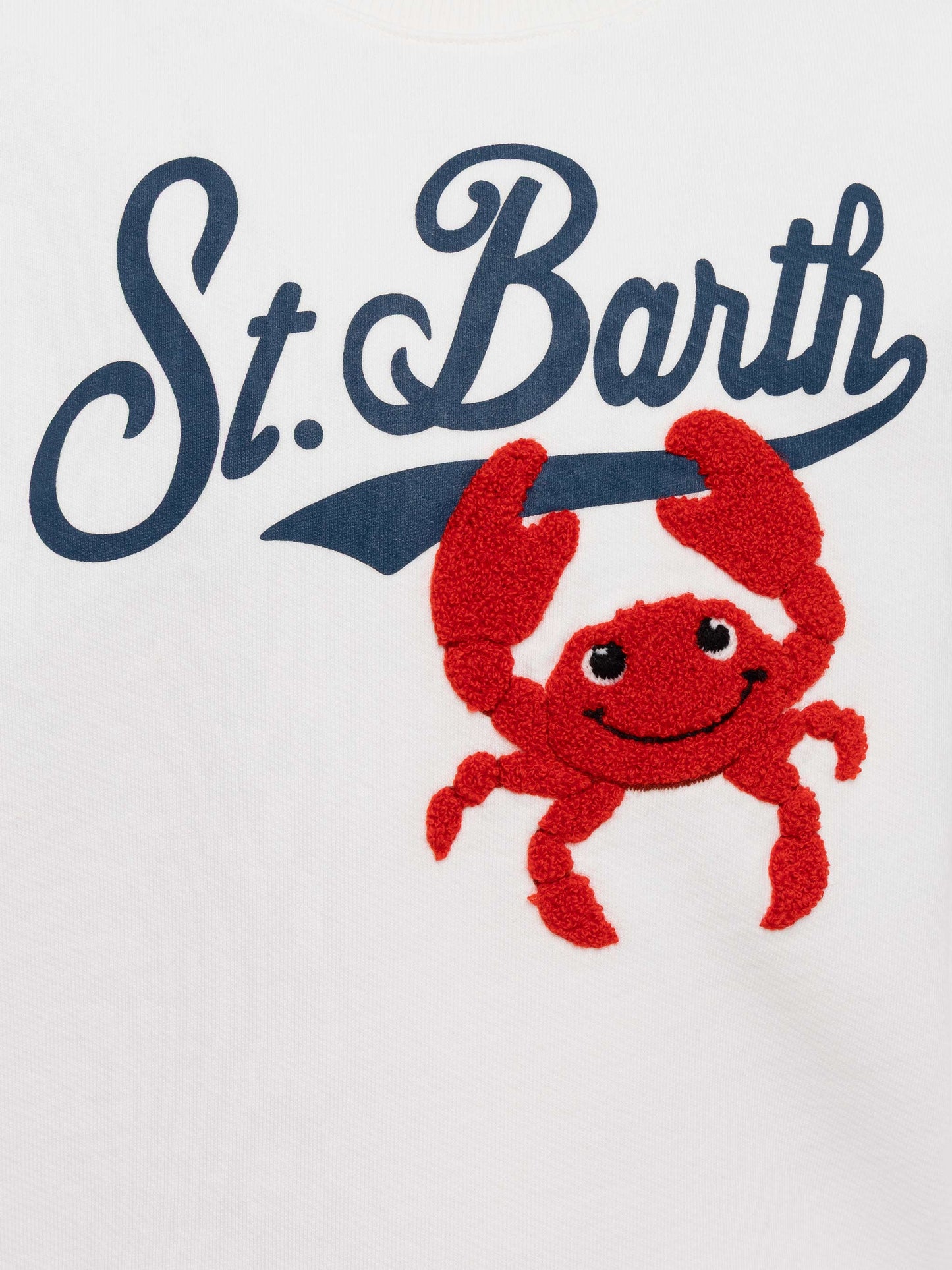 Boy sweatshirt Bobby with St. Barth print and terry crab patch - MC2 Saint Barth