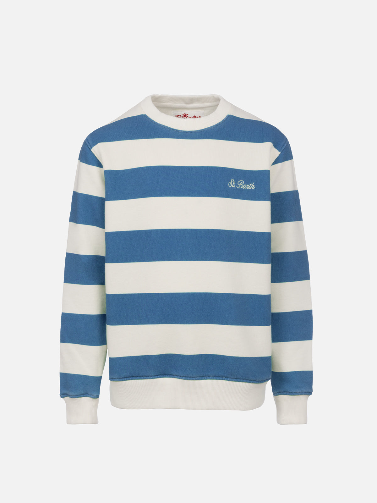 Kid striped sweatshirt Bobby with St. Barth embroidery - MC2 Saint Barth