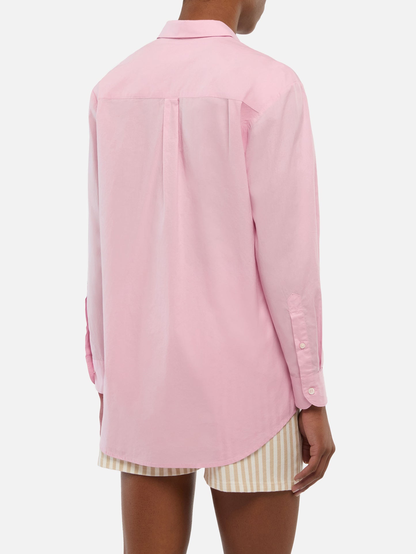 Baumwollhemd Brigitte mit Streifenprint und Miami-Habituè-Stickerei