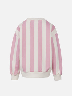 Girl striped sweatshirt Briony with Saint Barth embroidery - MC2 Saint Barth