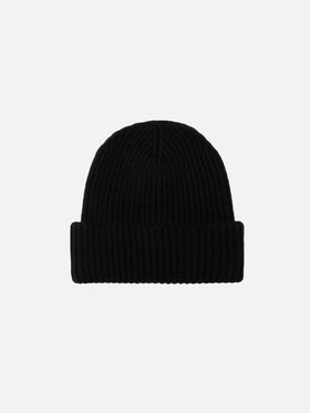 Kid black ribbed beanie Berry with Saint Barth patch - MC2 Saint Barth