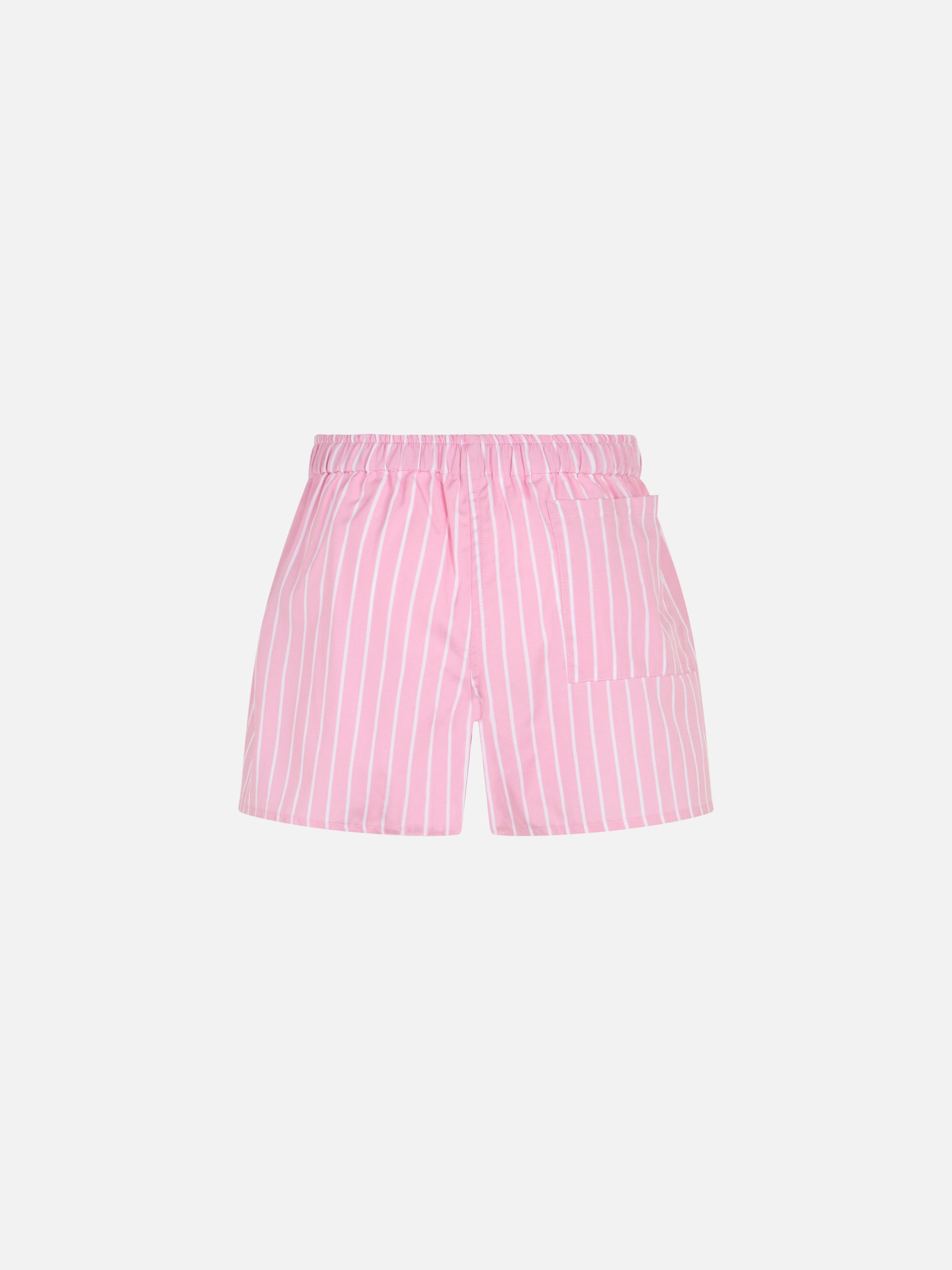 Girl cotton shorts Boxy Jr with pink striped print - MC2 Saint Barth
