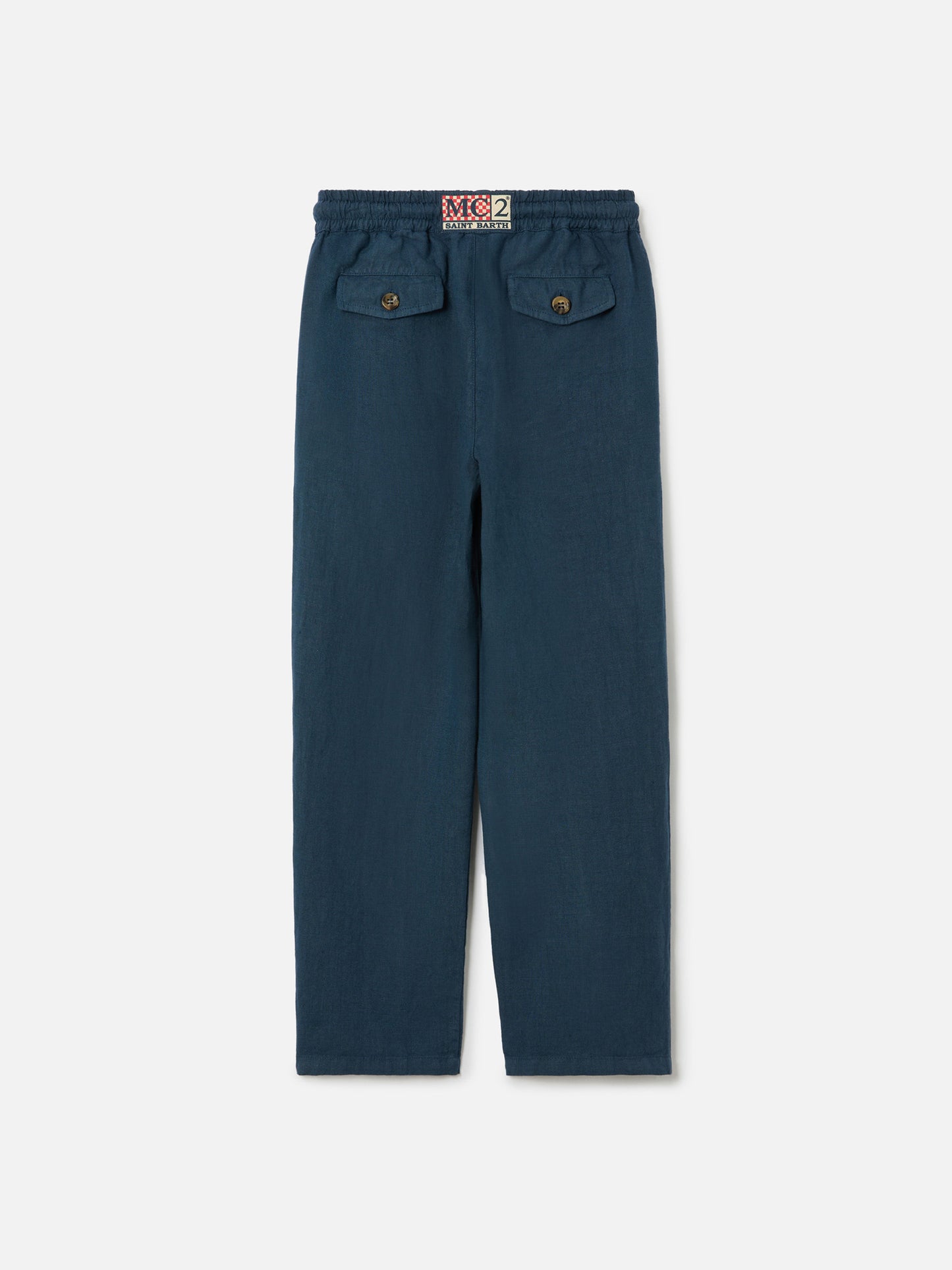 Navy blue Calais Jr pants in linen