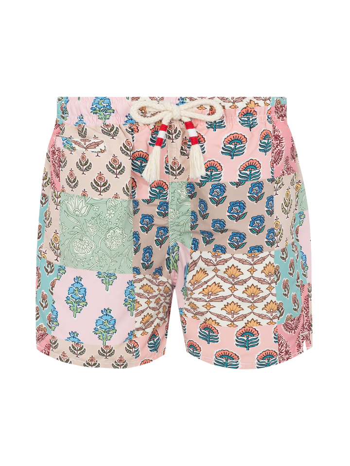 Costume mare Caprese Jr lunghezza media con stampa patch fiori