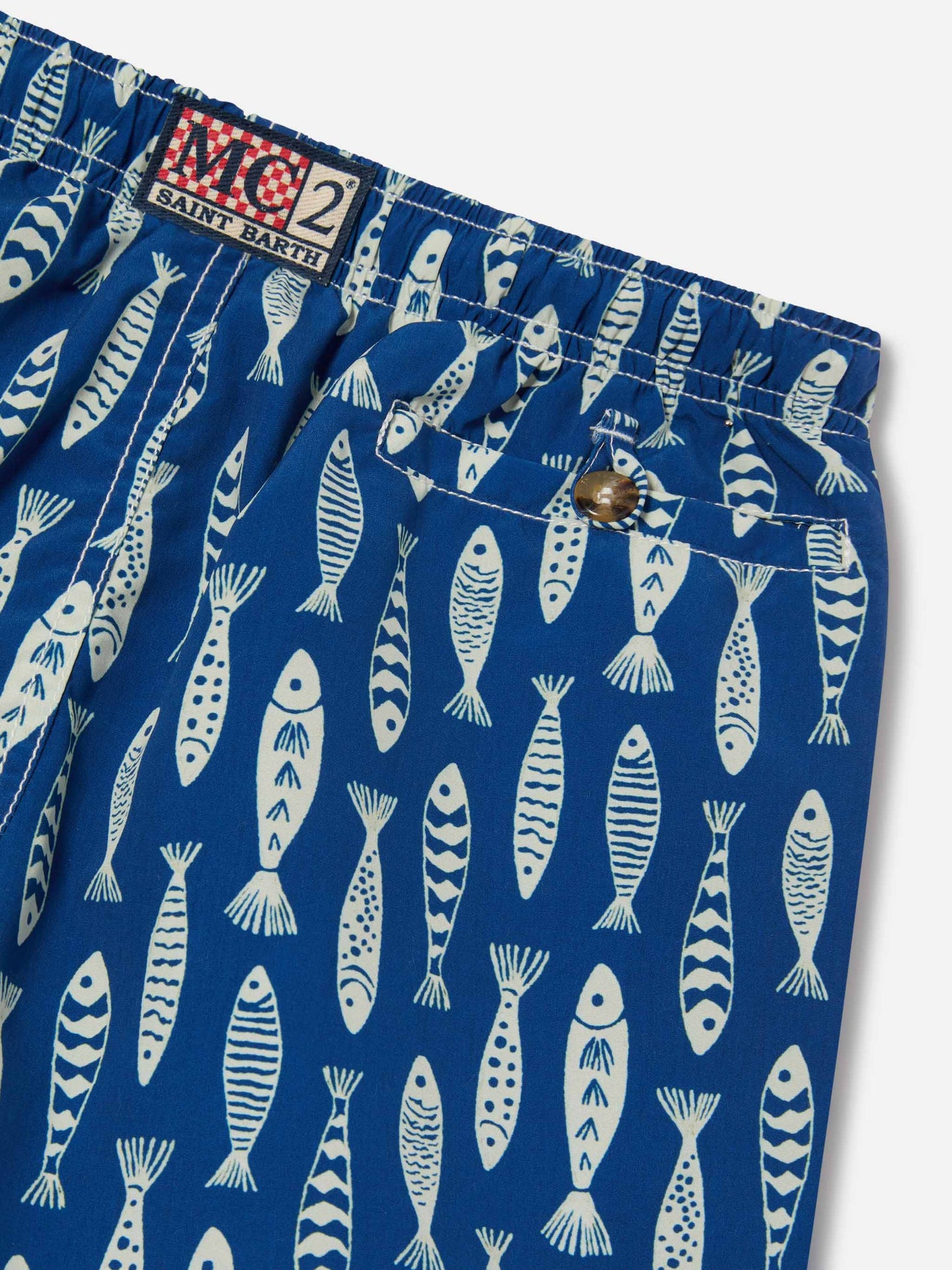 Short de bain Caprese Jr à imprimé sardines