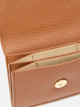 Card Holder in hammered tan leather