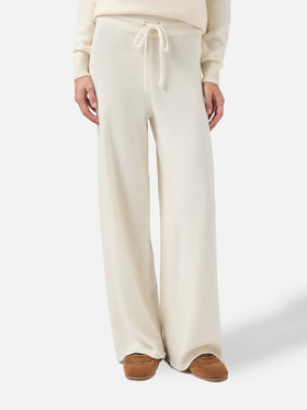 Pantaloni Cambon in MISTO CASHMERE bianco